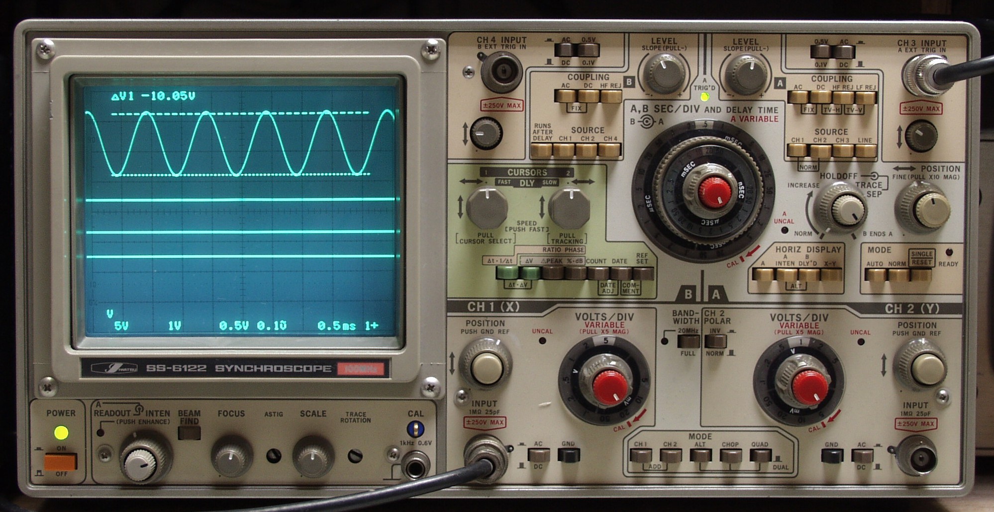 ＊状態動作確認済みIWATSU オシロスコープ　SS-6122A　アマチュア無線　１００MHz